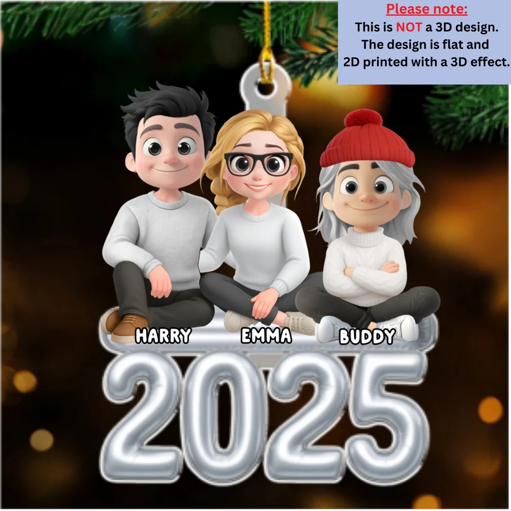 Us And Our Lovely Children - Personalized Custom Acrylic Ornament - Image 6