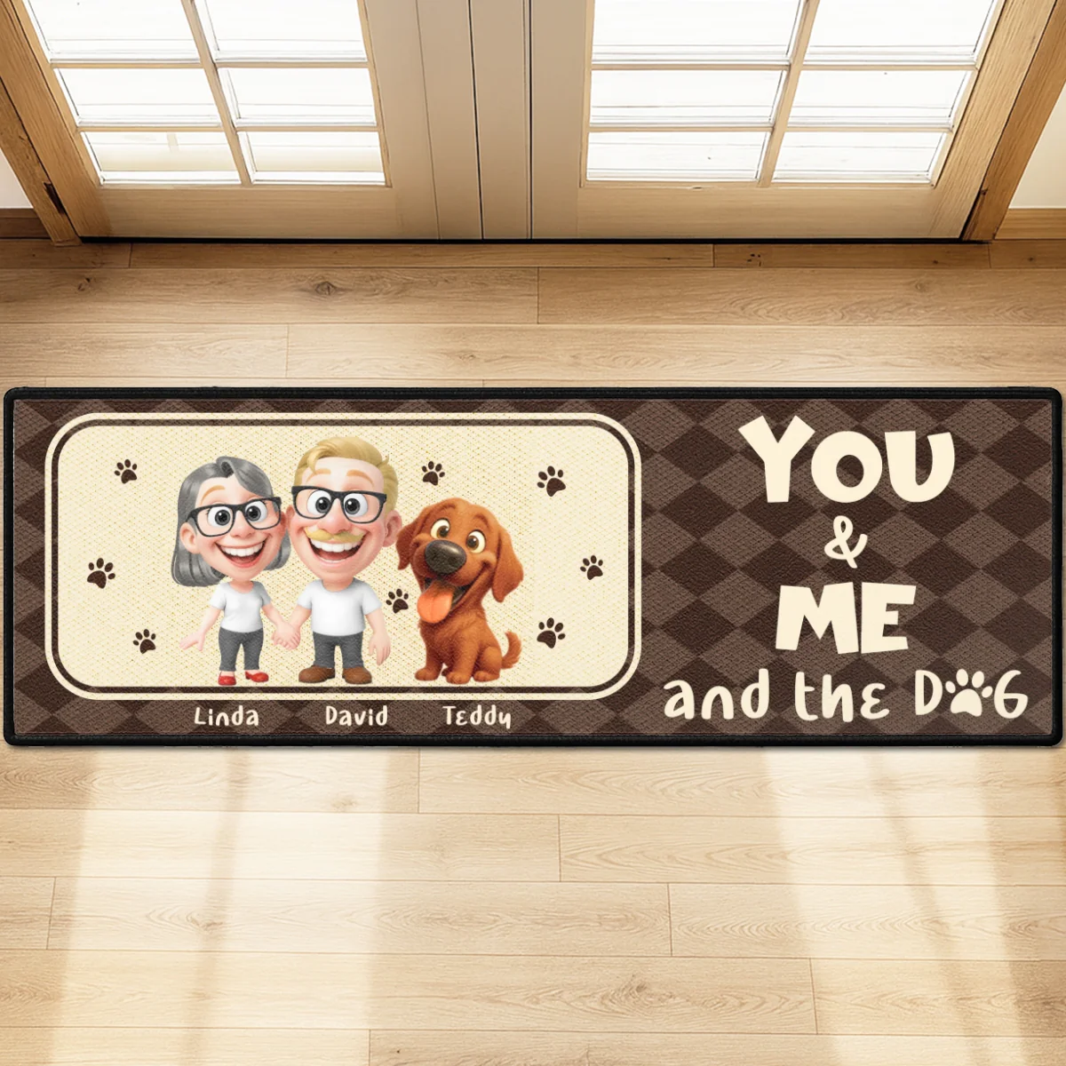 Us And The Dog - Personalized Custom Runner Rug - Image 8