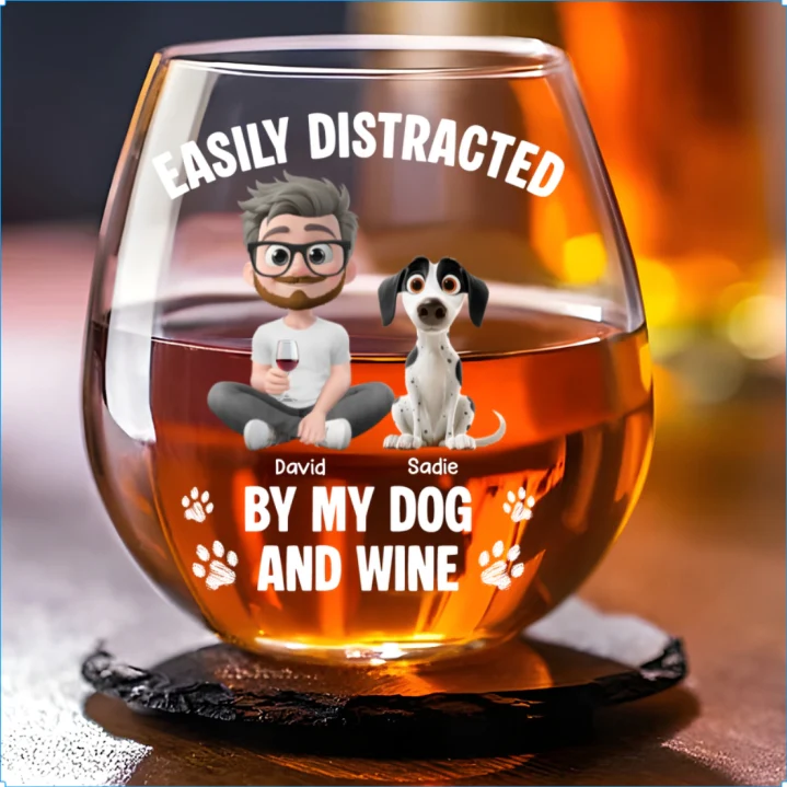 Very Distracted By - Personalized Custom Wine Glass - Image 6