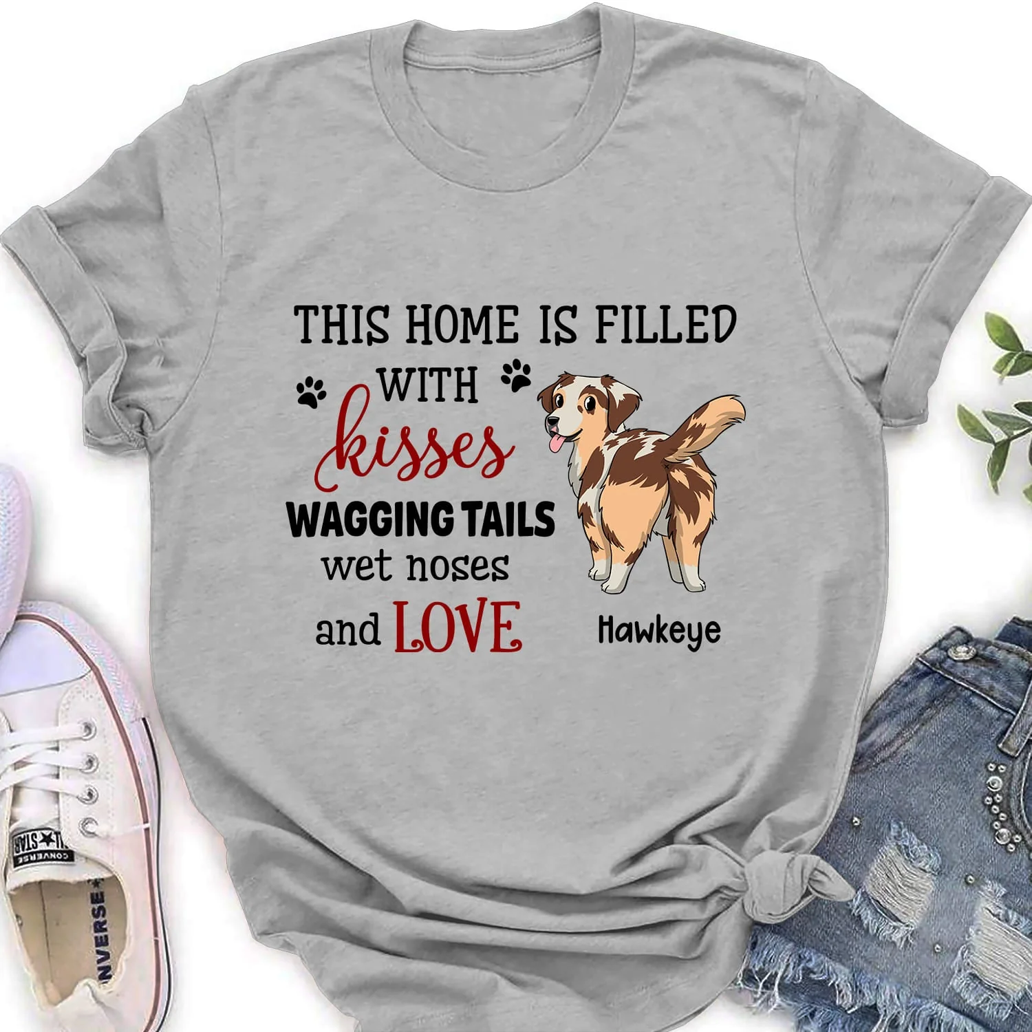 Wagging Tails - Personalized Custom Women's T-shirt