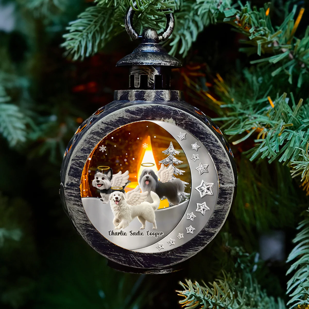 Walking Beside You - Personalized Custom 3D Effect Christmas Lantern - Image 3
