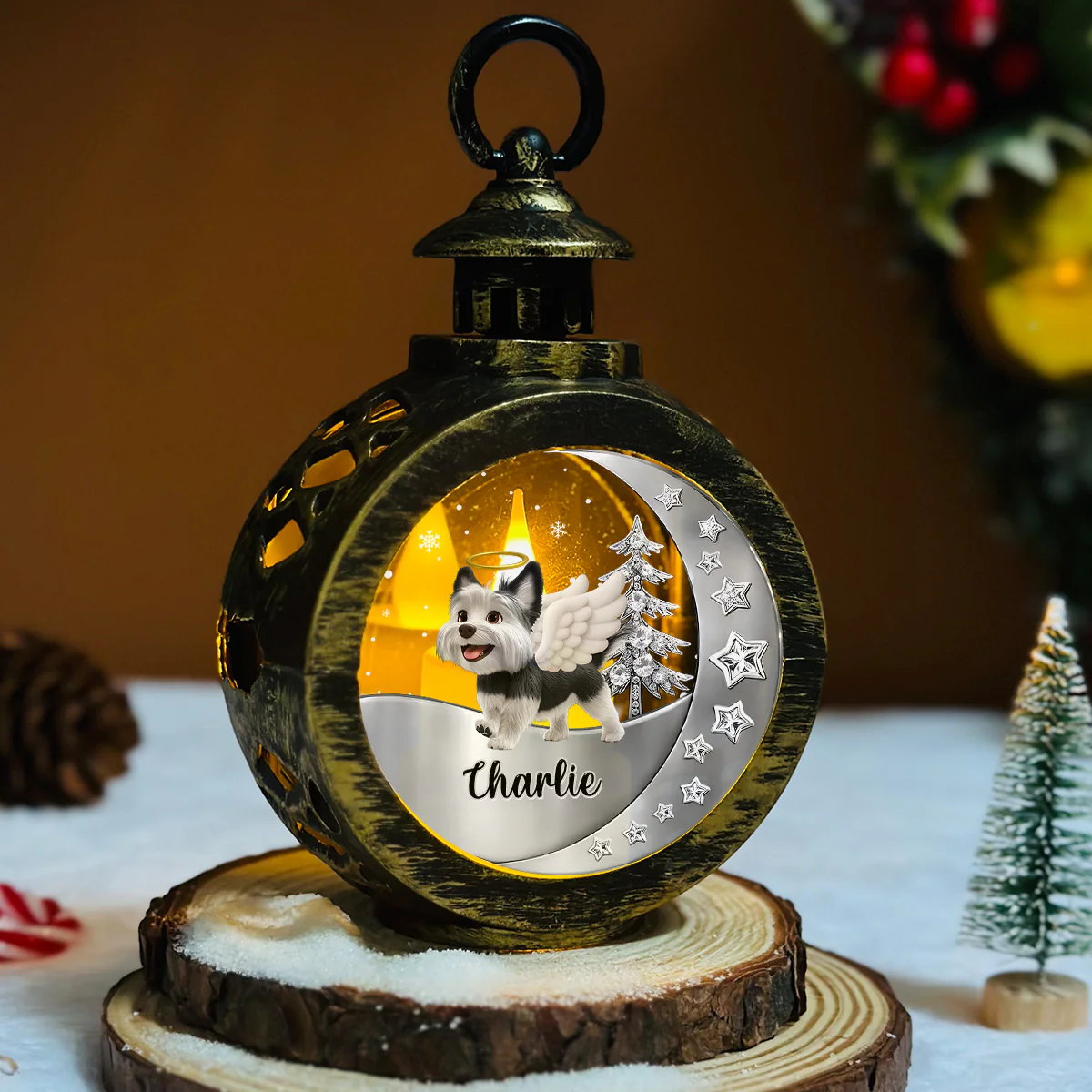 Walking Beside You - Personalized Custom 3D Effect Christmas Lantern - Image 6