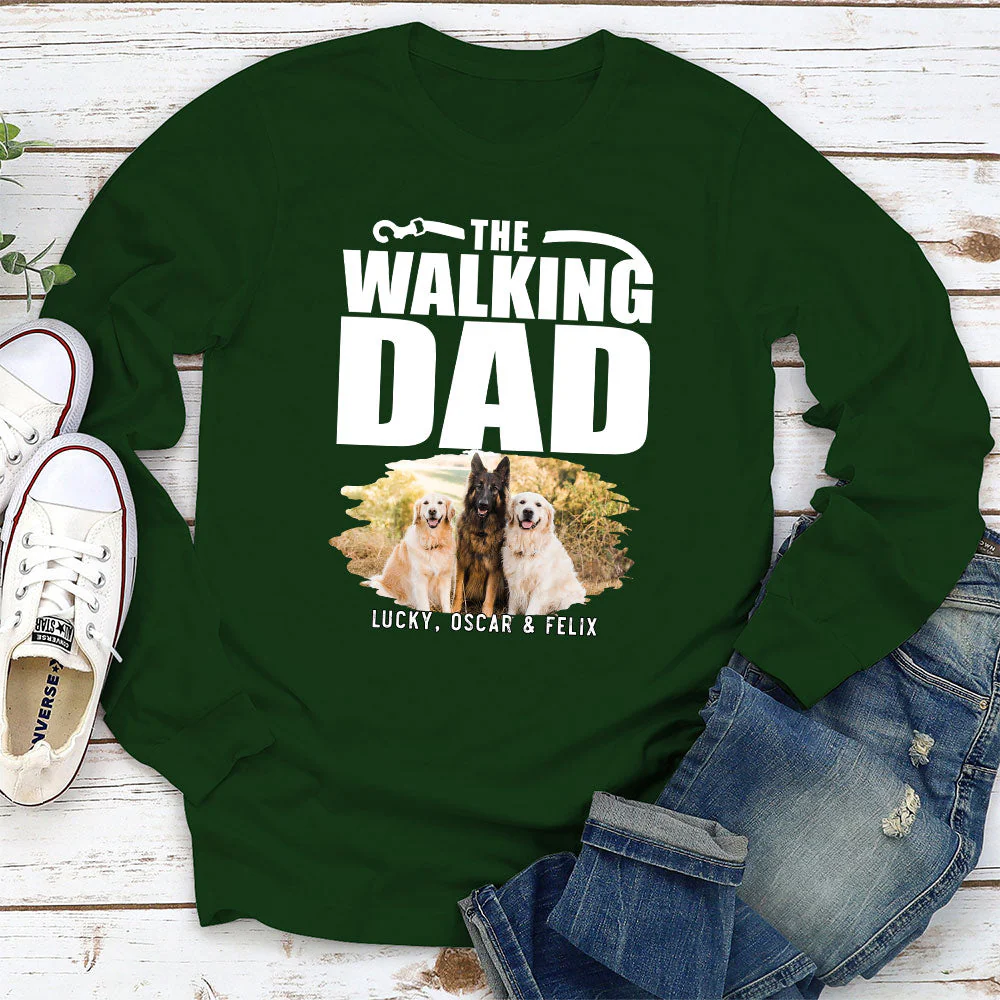 Walking Dad/Mom Photo - Personalized Custom Long Sleeve T-shirt - Image 3
