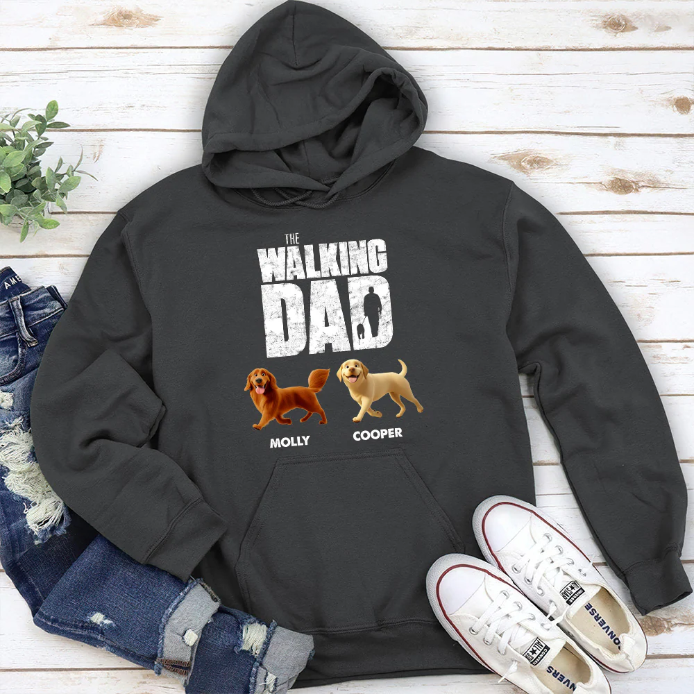 Walking Dog Dad - Personalized Custom Hoodie - Image 5