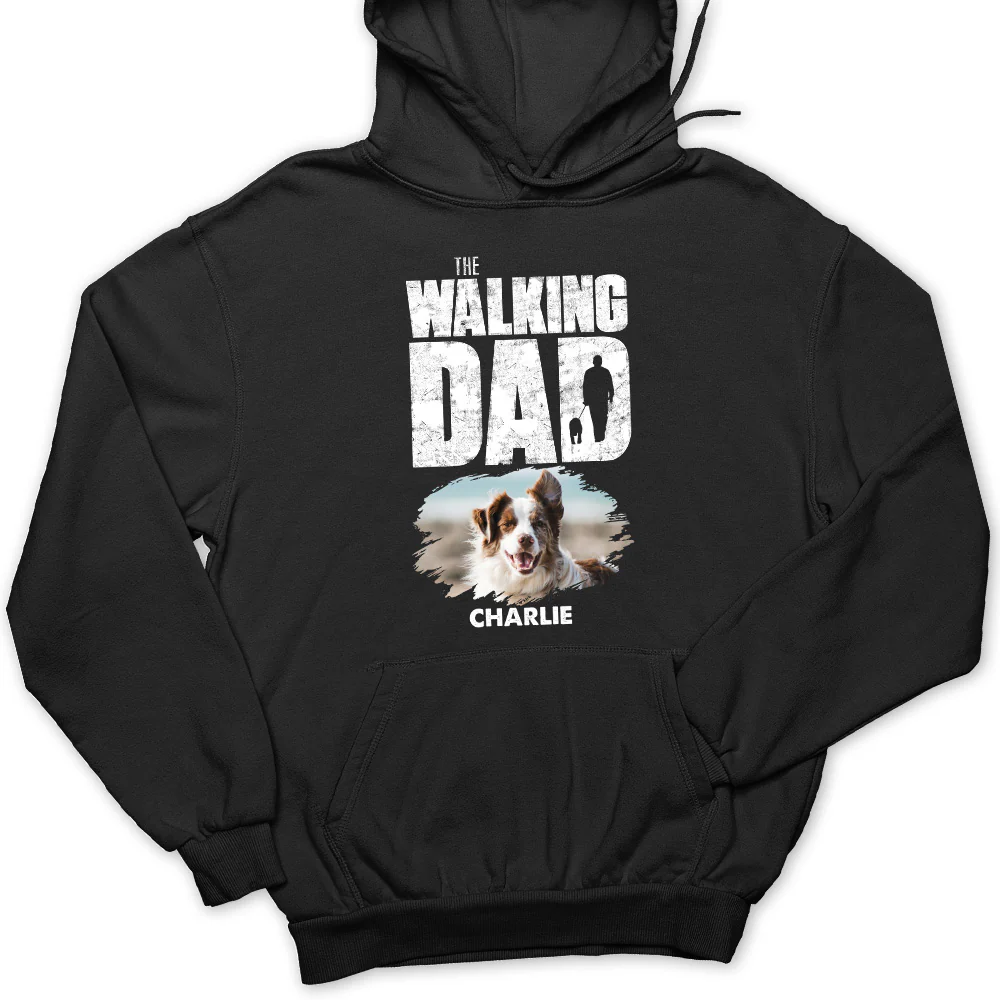 Walking Dog Dad Photo - Personalized Custom Hoodie