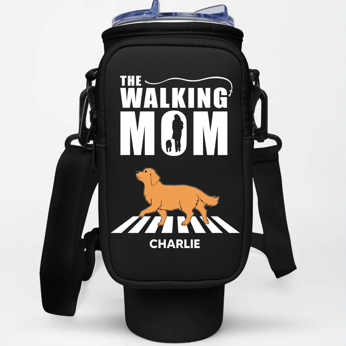 Walking Dog - Personalized Custom 40oz Water Bottle Carrier Bag - Image 6