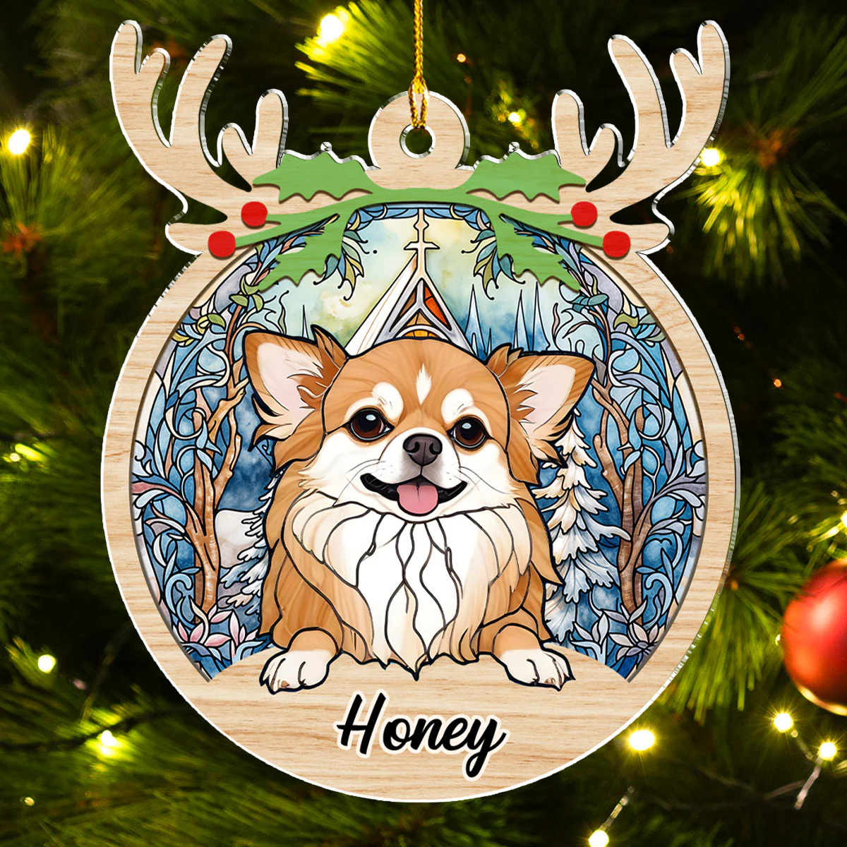 Warm Christmas - Personalized Custom Acrylic Ornament - Image 3