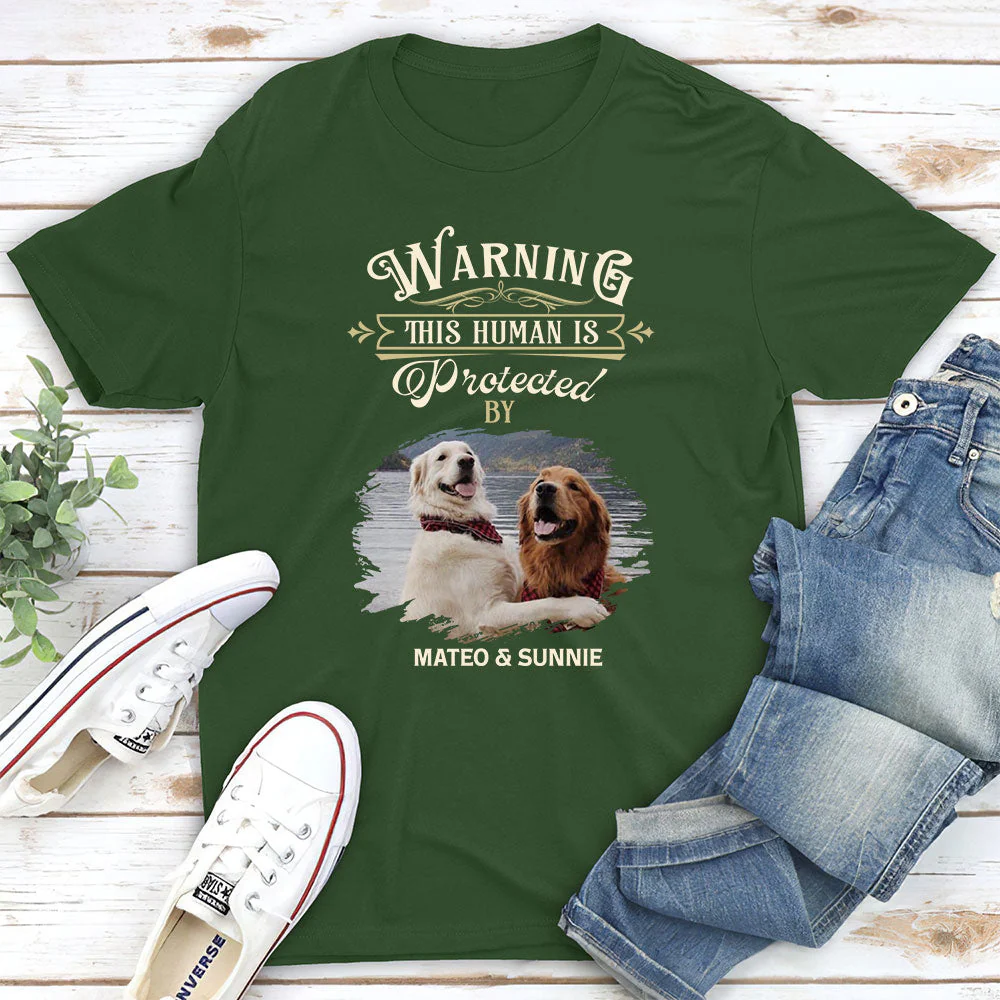 Warning Human - Personalized Custom Unisex T-shirt - Image 4