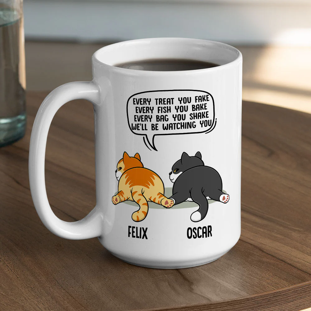 Watching You Cat Butt - Personalized Custom Coffee Mug - Image 5
