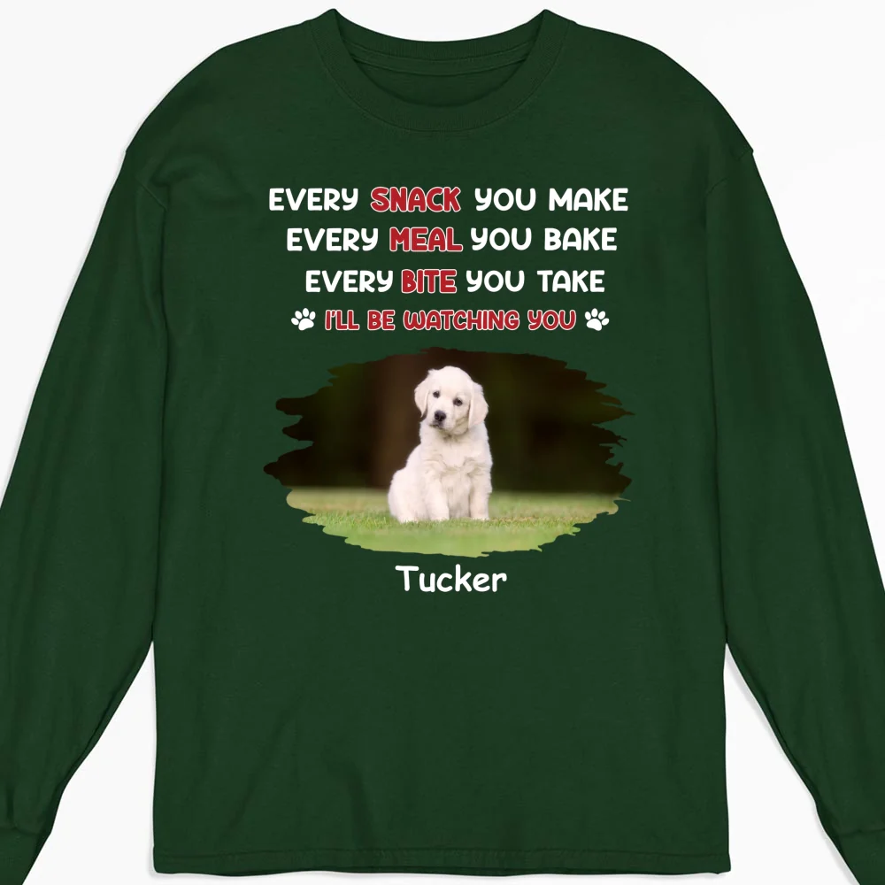 Watching You Forever Pet Version Photo - Personalized Custom Long Sleeve T-Shirt - Image 5