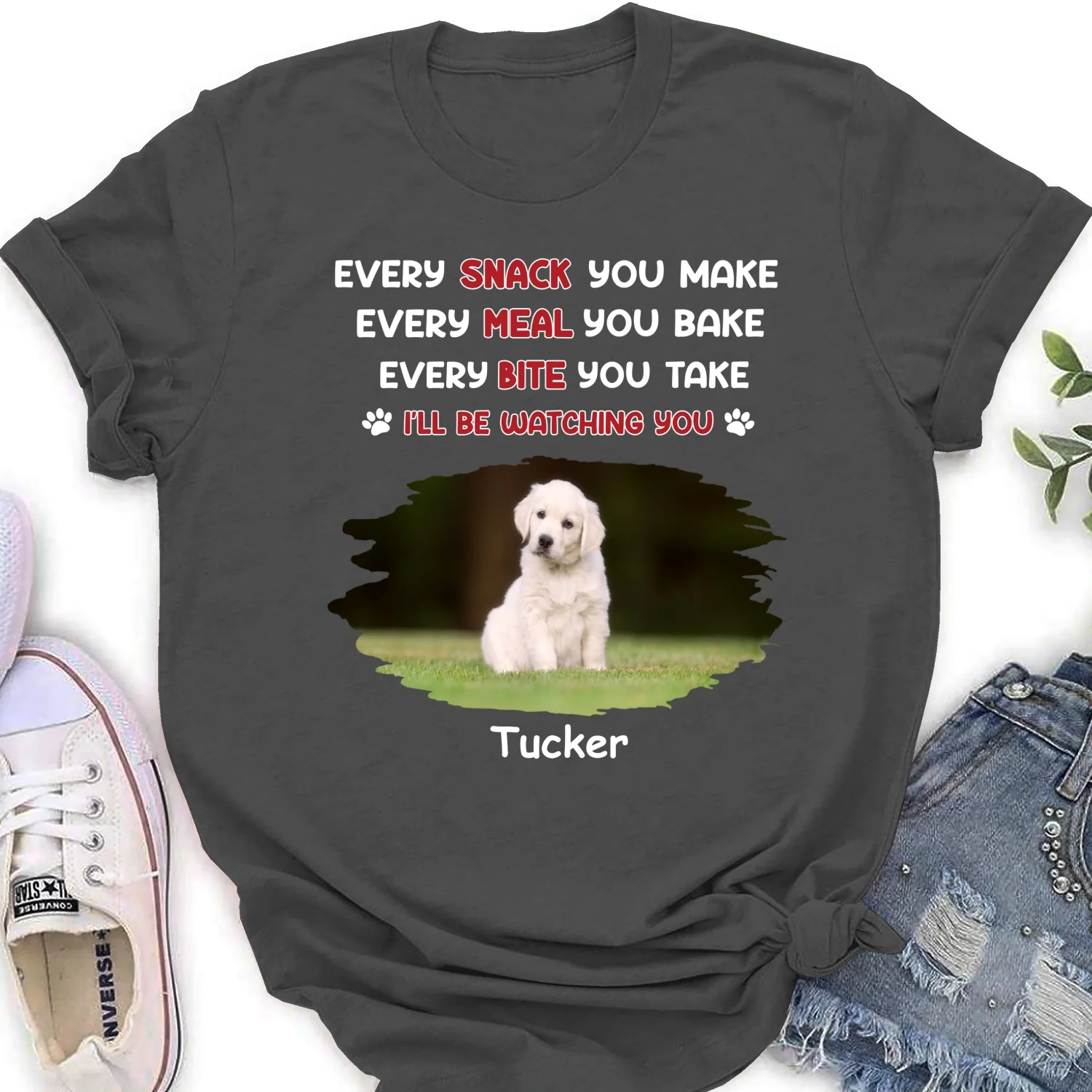Watching You Forever Pet Version Photo - Personalized Custom Women's T-Shirt - Image 5
