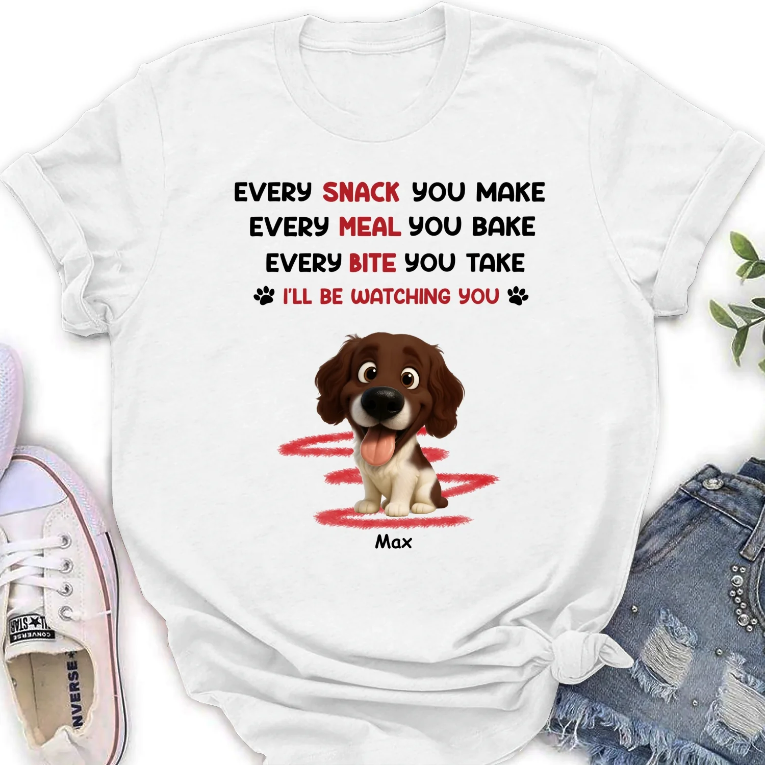 Watching You Forever Version 2 - Personalized Custom Women's T-shirt - Image 5