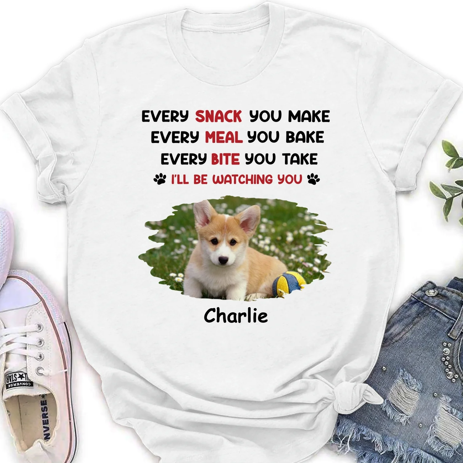 Watching You Forever Version Photo 2 - Personalized Custom Women's T-shirt - Image 3