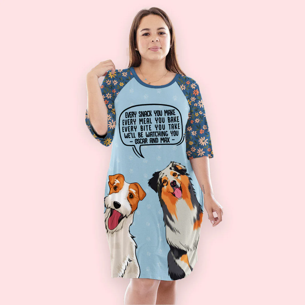 Watching You - Personalized Custom 3/4 Sleeve Dress - Image 2