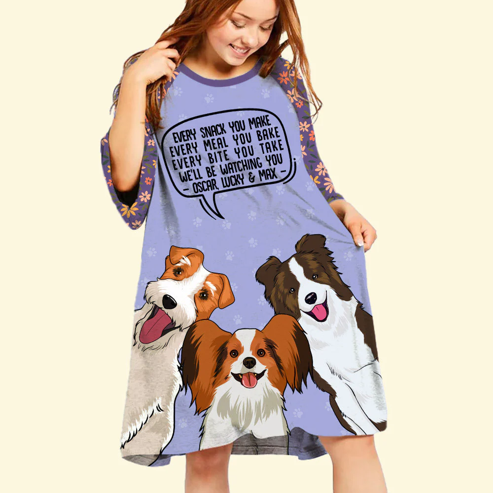 Watching You - Personalized Custom 3/4 Sleeve Dress - Image 3