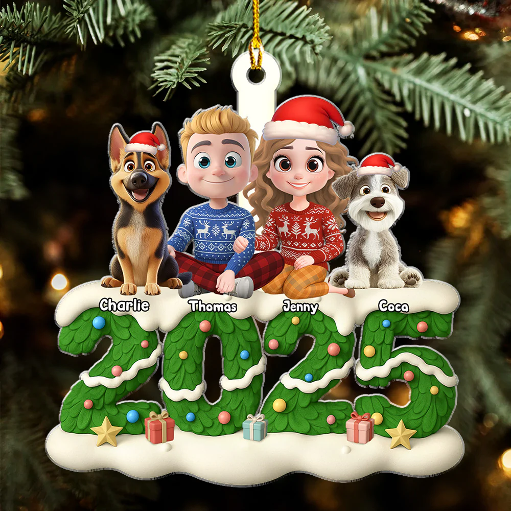 We And Our Dog Green - Personalized Custom Acrylic Ornament - Image 2