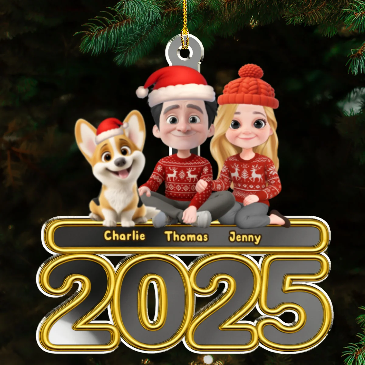 We And Our Dog - Personalized Custom Mirrored Acrylic Ornament - Image 6