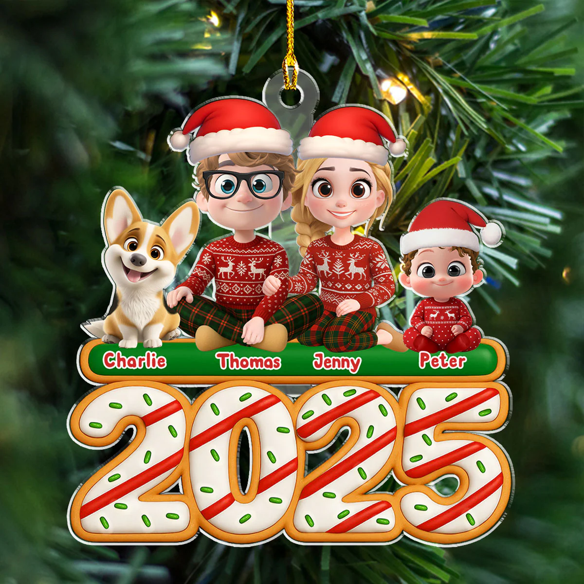 We And Our Kids Tree Cake - Personalized Custom Acrylic Ornament - Image 2