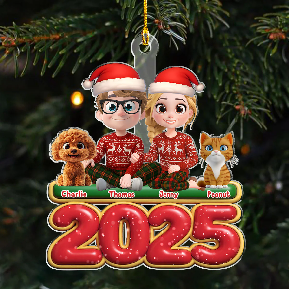 We And Our Pet - Personalized Custom Acrylic Ornament - Image 2