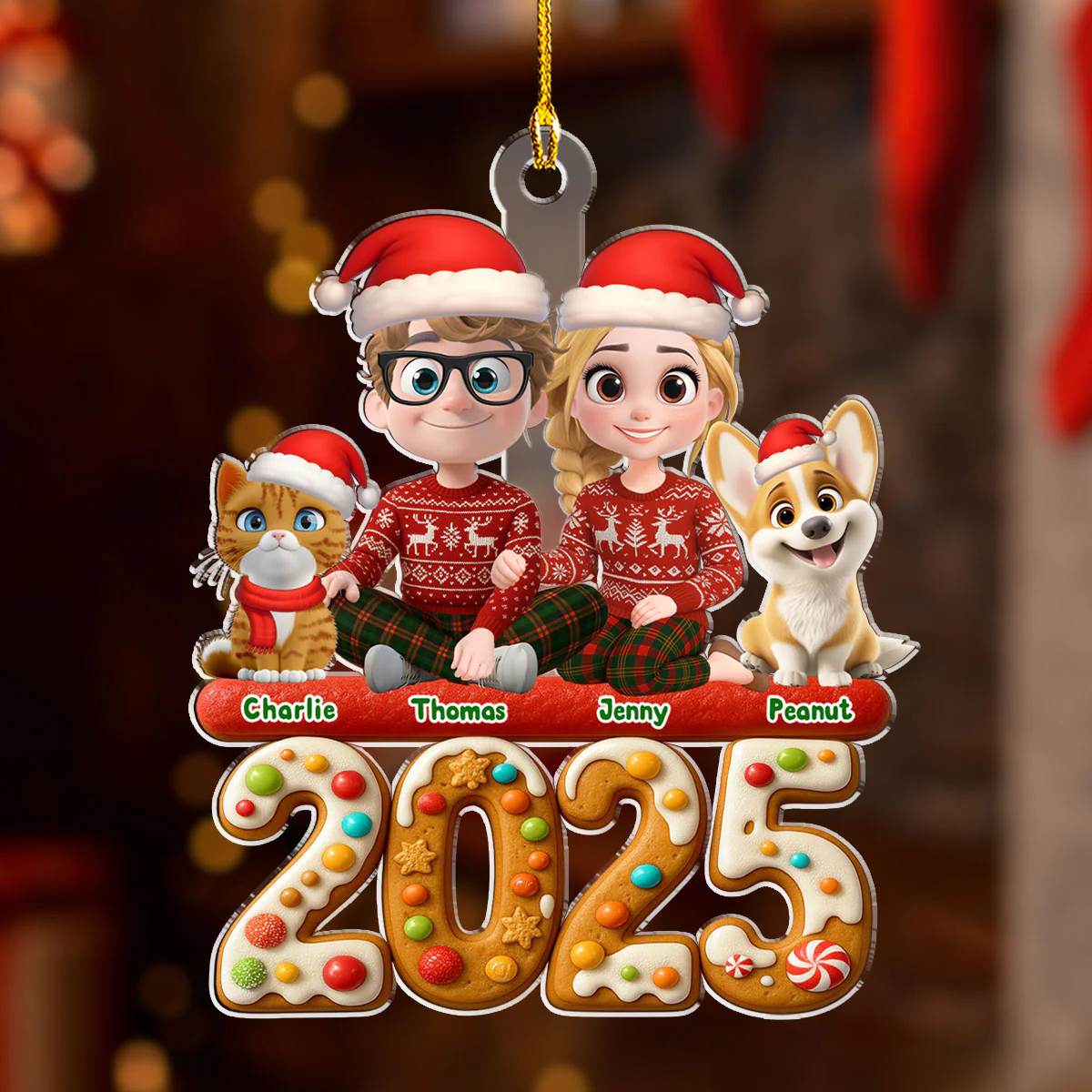 We And Our Pet Version 3 - Personalized Custom Acrylic Ornament - Image 3