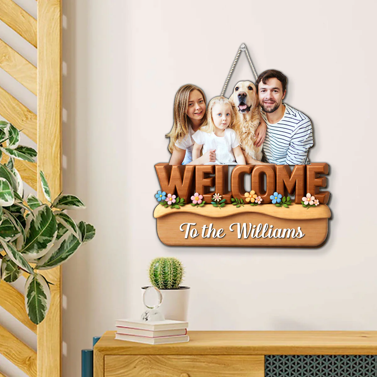 We Are Nice Here Photo - Personalized Custom 3D Effect Wood Sign - Image 4