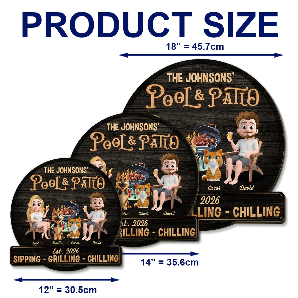 We At Pool And Patio With Pet - Personalized Custom Wood Sign - Image 5