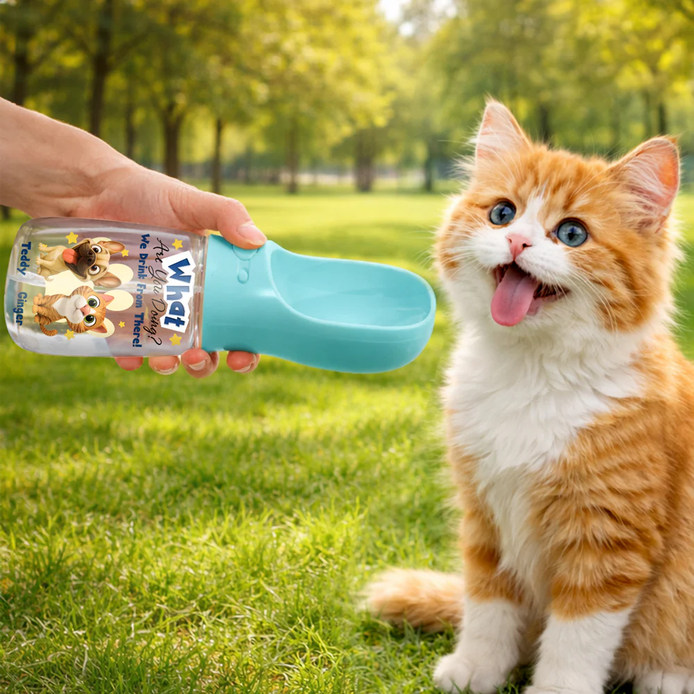 We Drink From There Ver Pet - Personalized Custom Pet Water Bottle With Drinking Feeder - Image 2