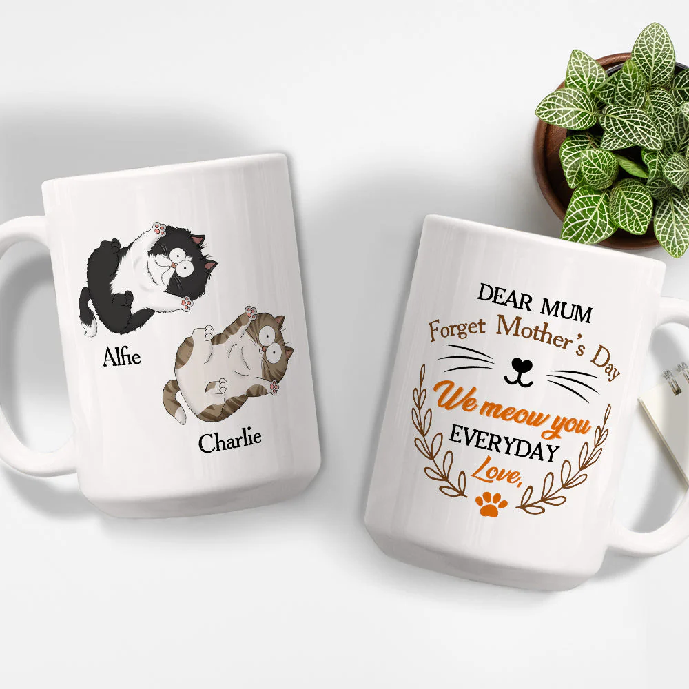 We Meow You Everyday - Personalized Custom Coffee Mug - Image 4