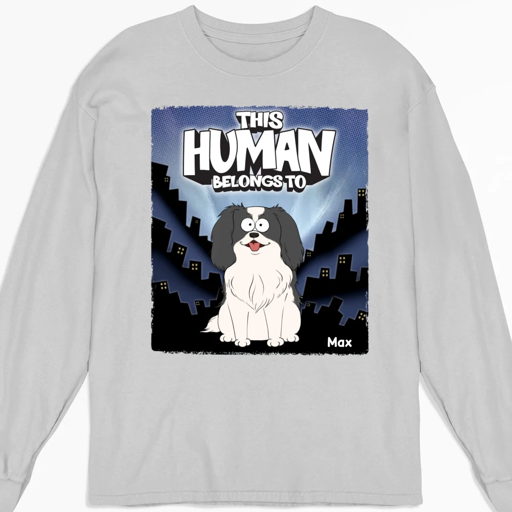 We Own You Human - Personalized Custom Long Sleeve T-Shirt - Image 3
