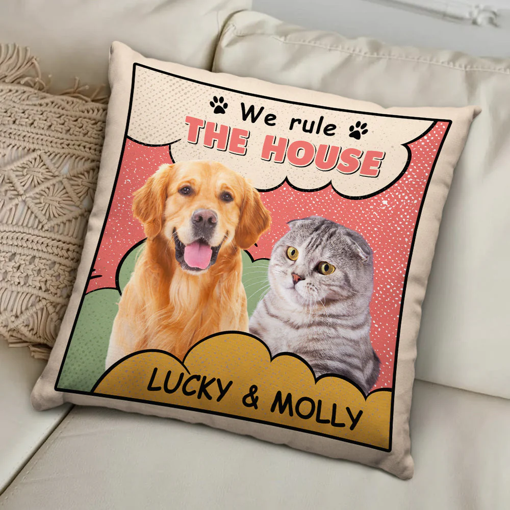 We Rule The House - Personalized Custom Throw Pillow - Image 3