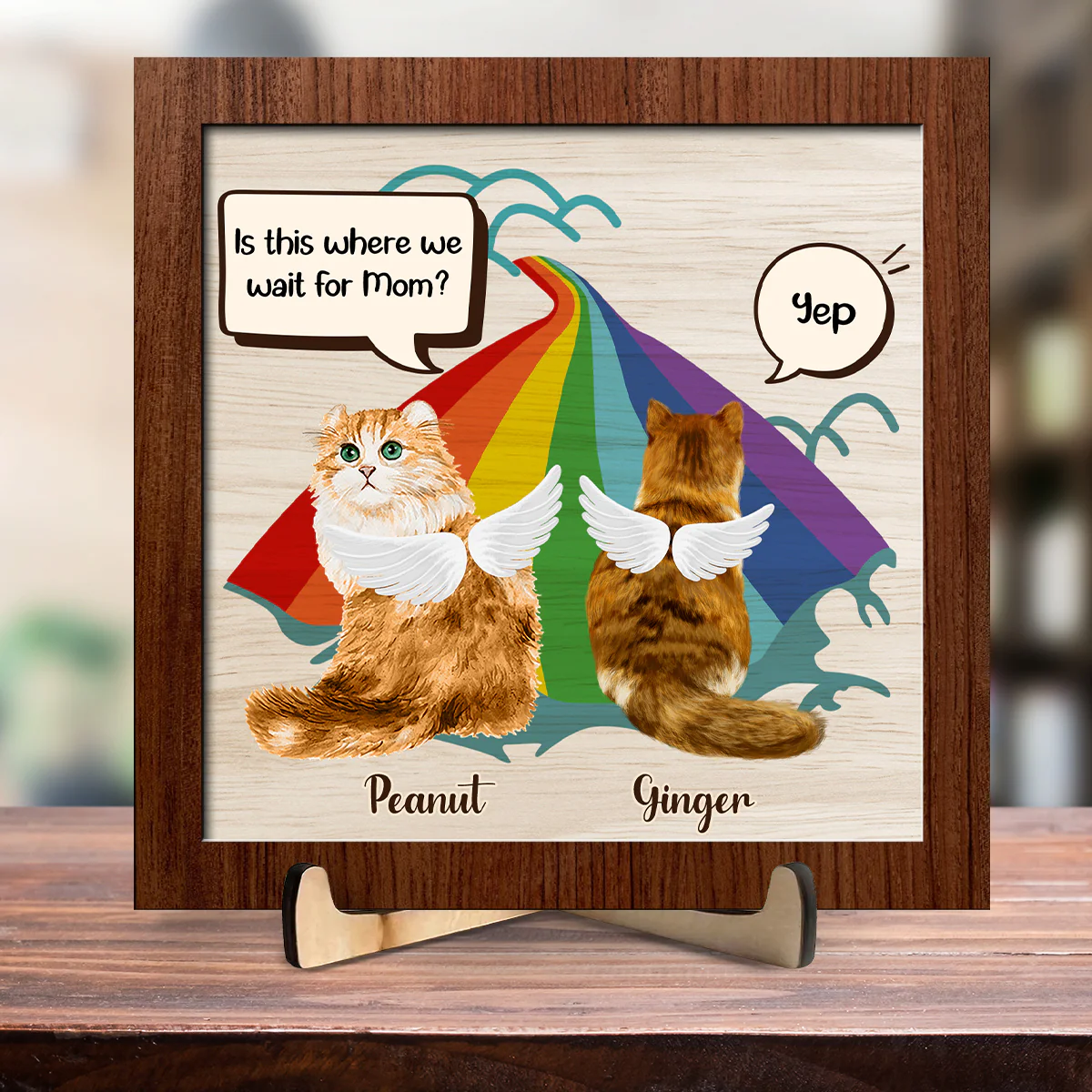 We Wait Here For You Mom - Personalized Custom Wooden Plaque