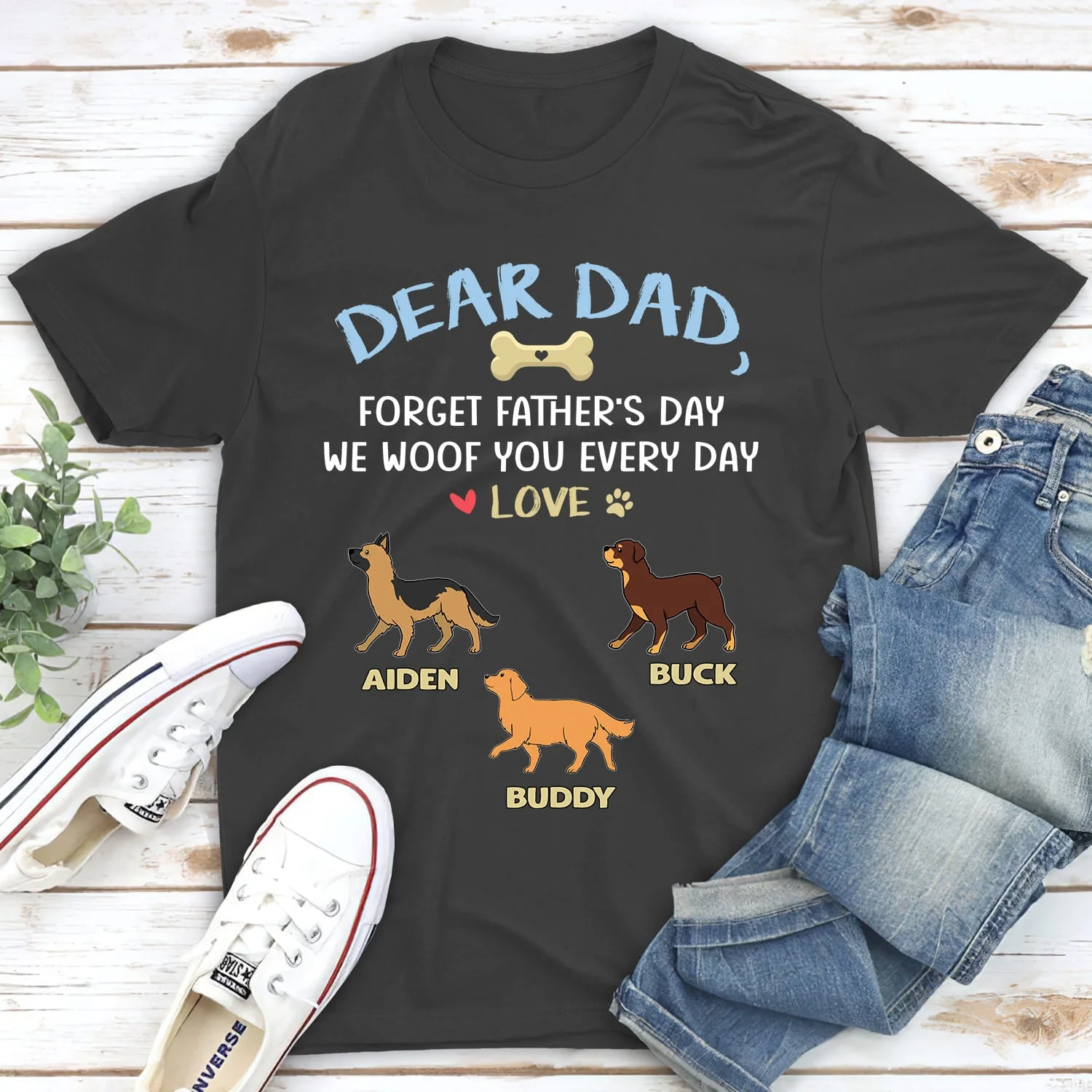 We Woof You, Dad - Personalized Custom Unisex T-shirt - Image 4
