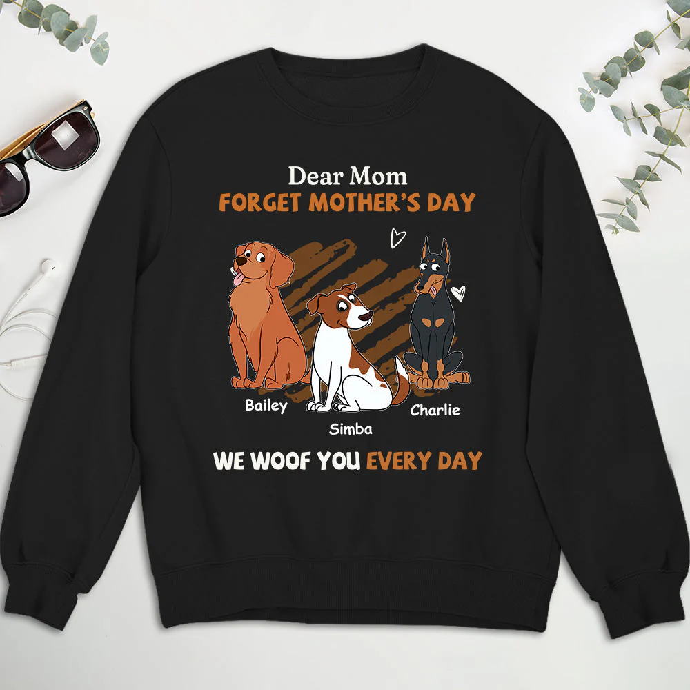 We Woof You Every Day Mom - Personalized Custom Sweatshirt - Image 2