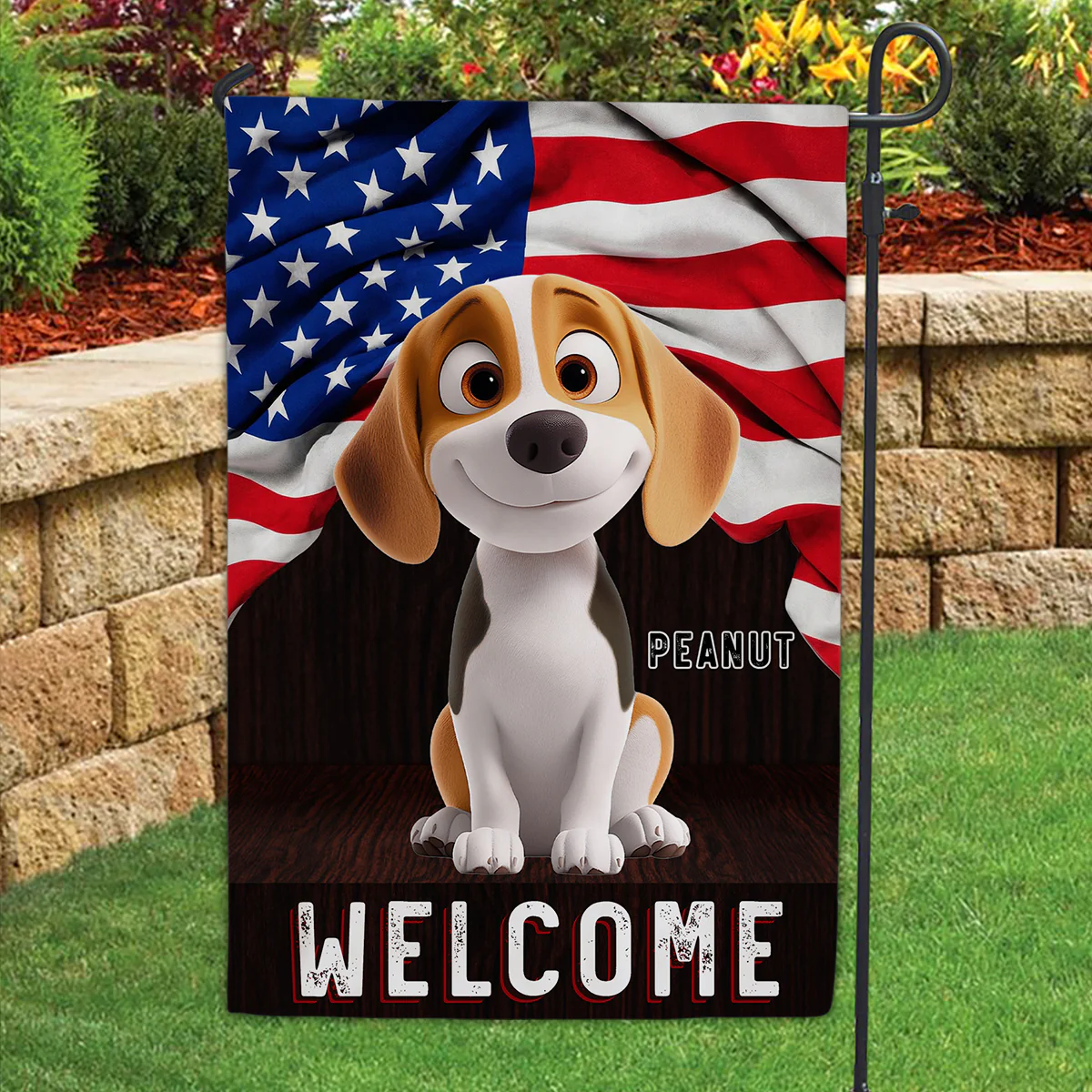 Welcome Cartoon - Personalized Custom Flag