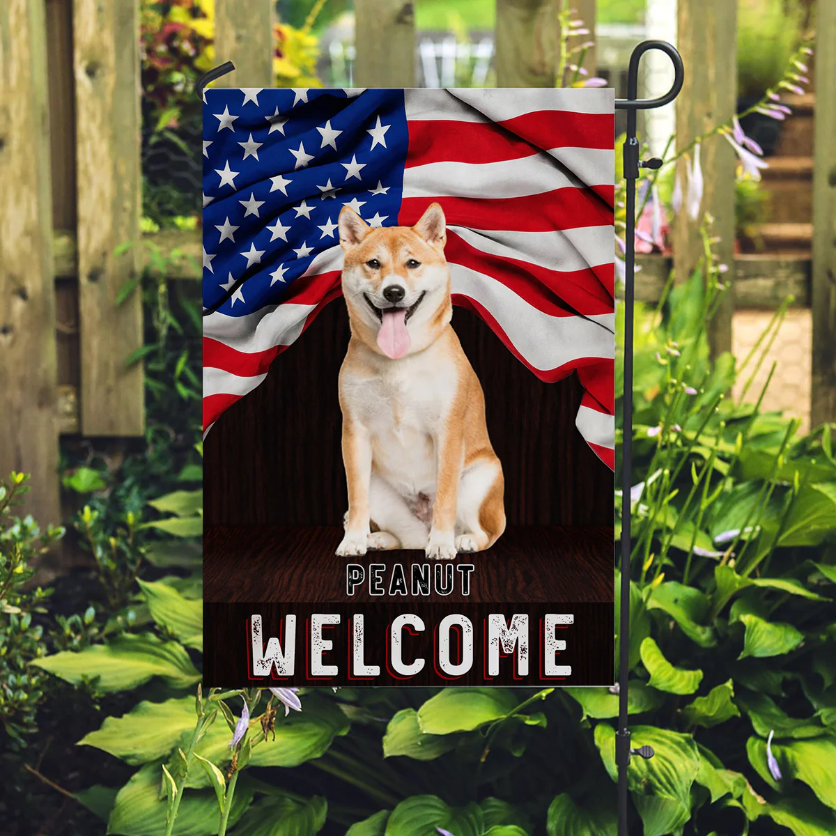 Welcome Cartoon Photo - Personalized Custom Flag - Image 2