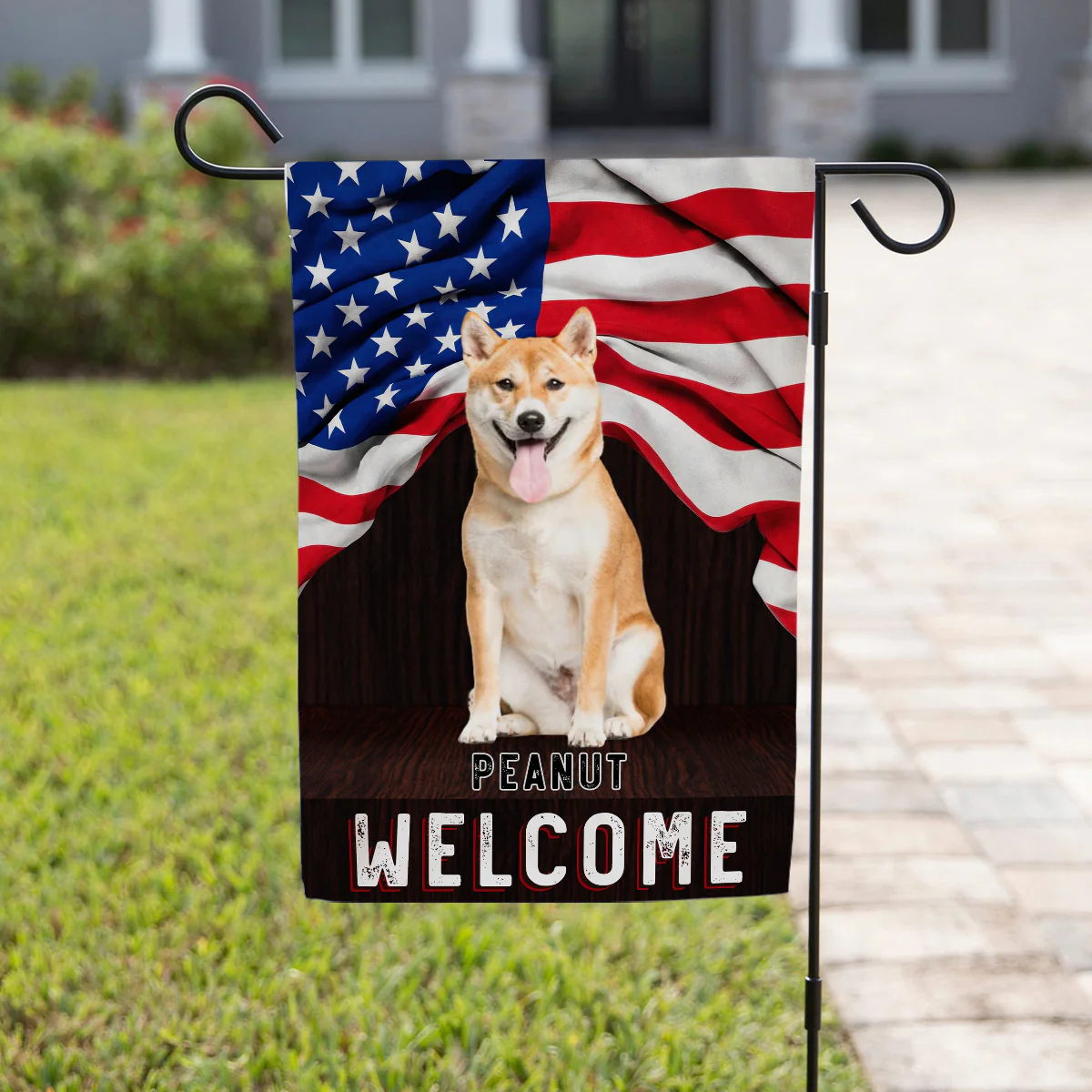 Welcome Cartoon Photo - Personalized Custom Flag - Image 3