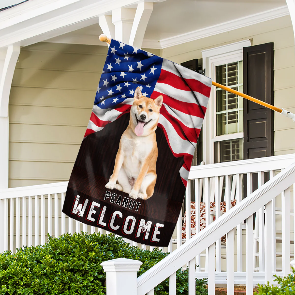 Welcome Cartoon Photo - Personalized Custom Flag - Image 4
