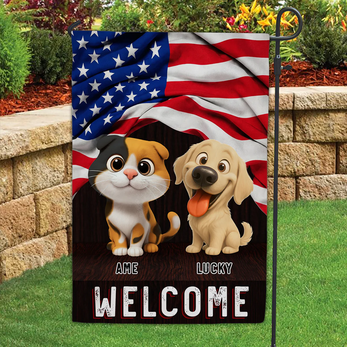 Welcome Pet Version - Personalized Custom Flag