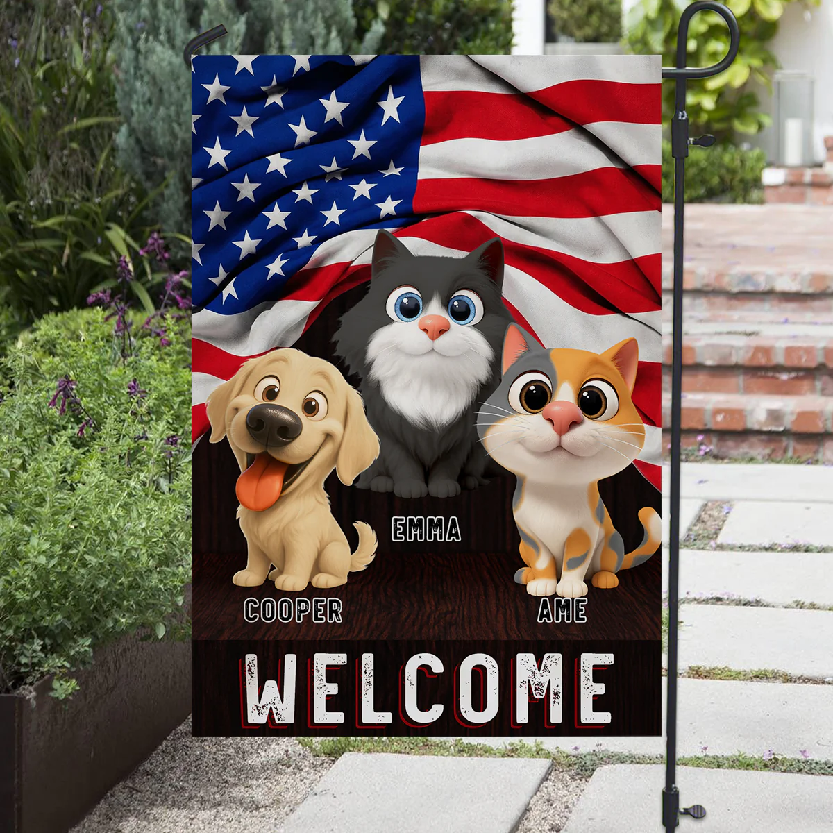 Welcome Pet Version - Personalized Custom Flag - Image 3