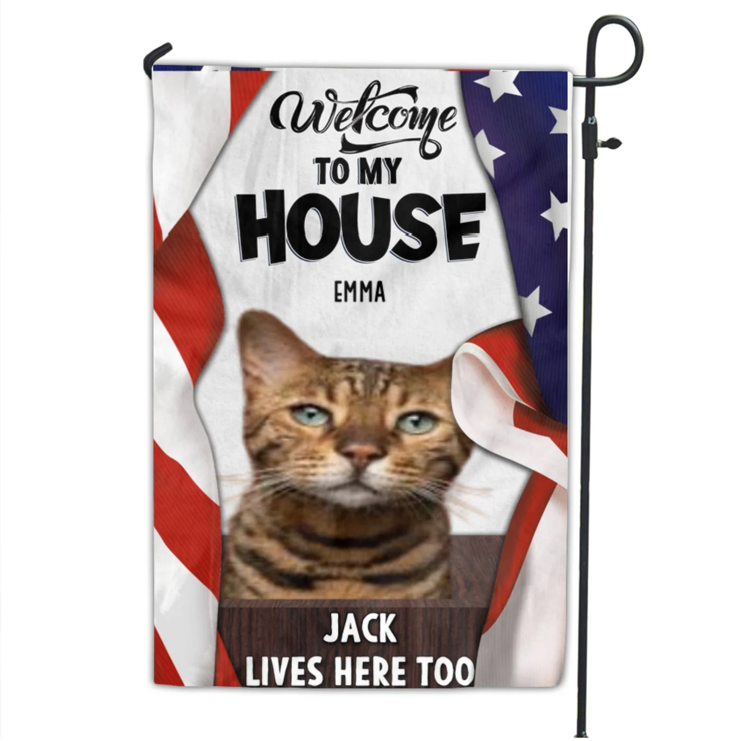 Welcome To American Pet House Photo - Personalized Custom Flag - Image 4