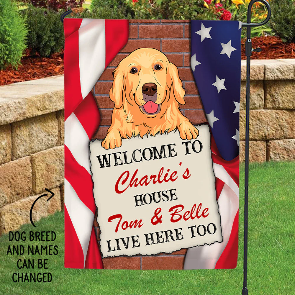 Welcome To Dog House - Personalized Custom Garden Flag - Image 3