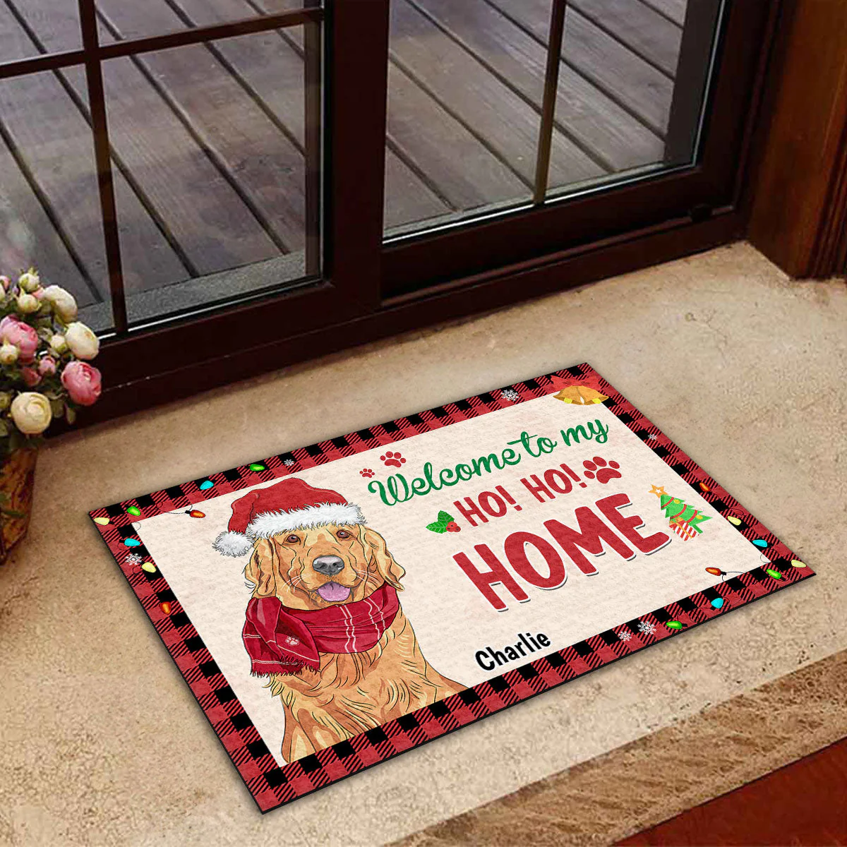 Welcome To My Ho Ho Home Version 2 - Personalized Custom Doormat - Image 2