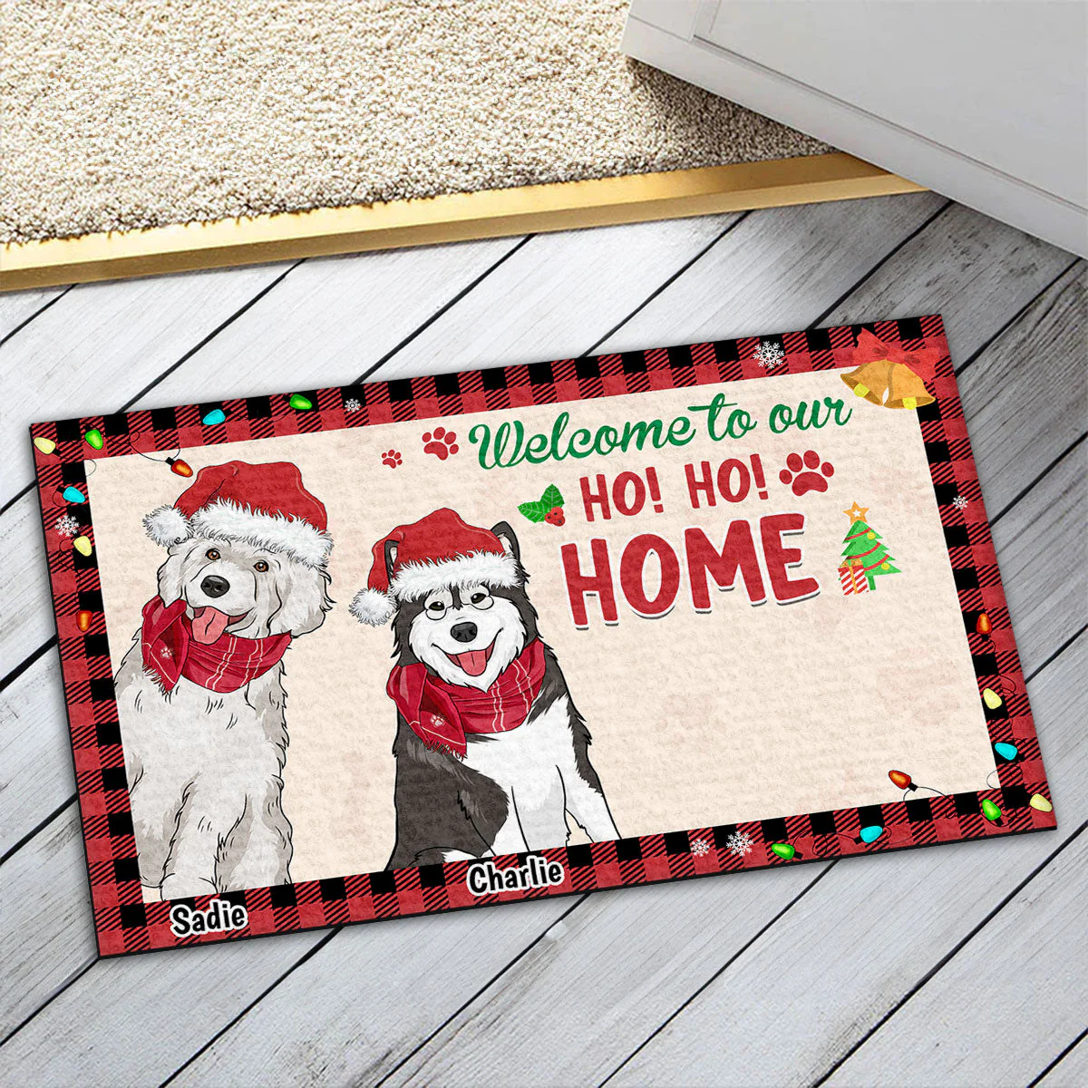 Welcome To My Ho Ho Home Version 2 - Personalized Custom Doormat - Image 3