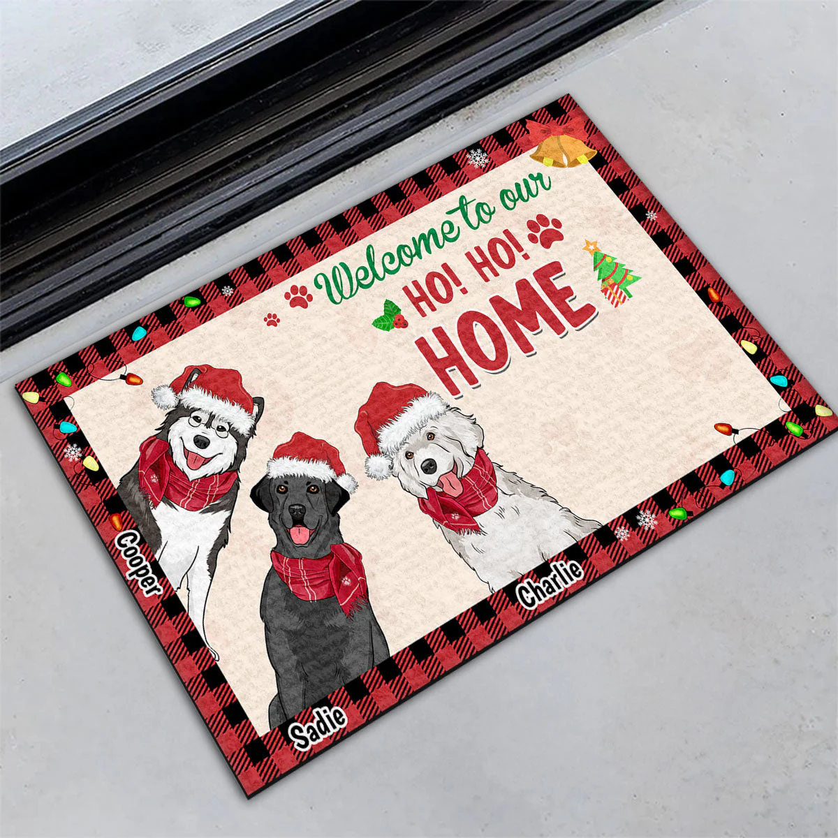 Welcome To My Ho Ho Home Version 2 - Personalized Custom Doormat - Image 4