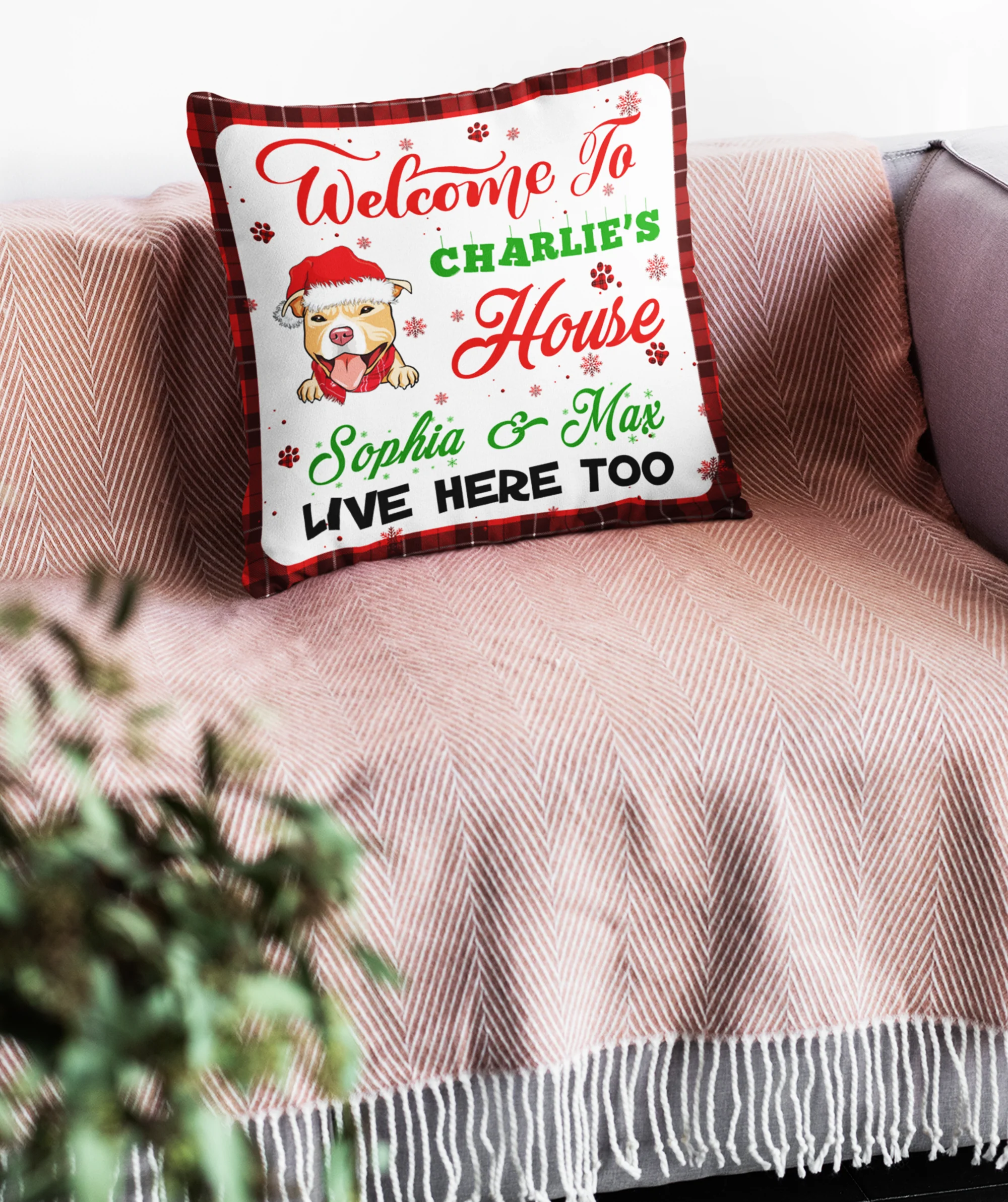 Welcome To My House - Personalized Custom Throw Pillow - Christmas Home Decor - Image 4