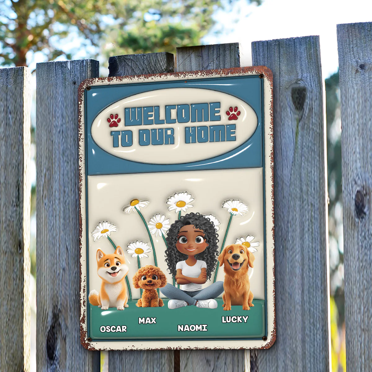 Welcome To Our Home - Personalized Custom 3D Inflated Effect Metal Sign - Image 3