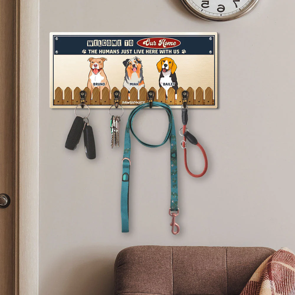 Welcome To Our Home - Personalized Custom Wooden Key Holder - Image 3