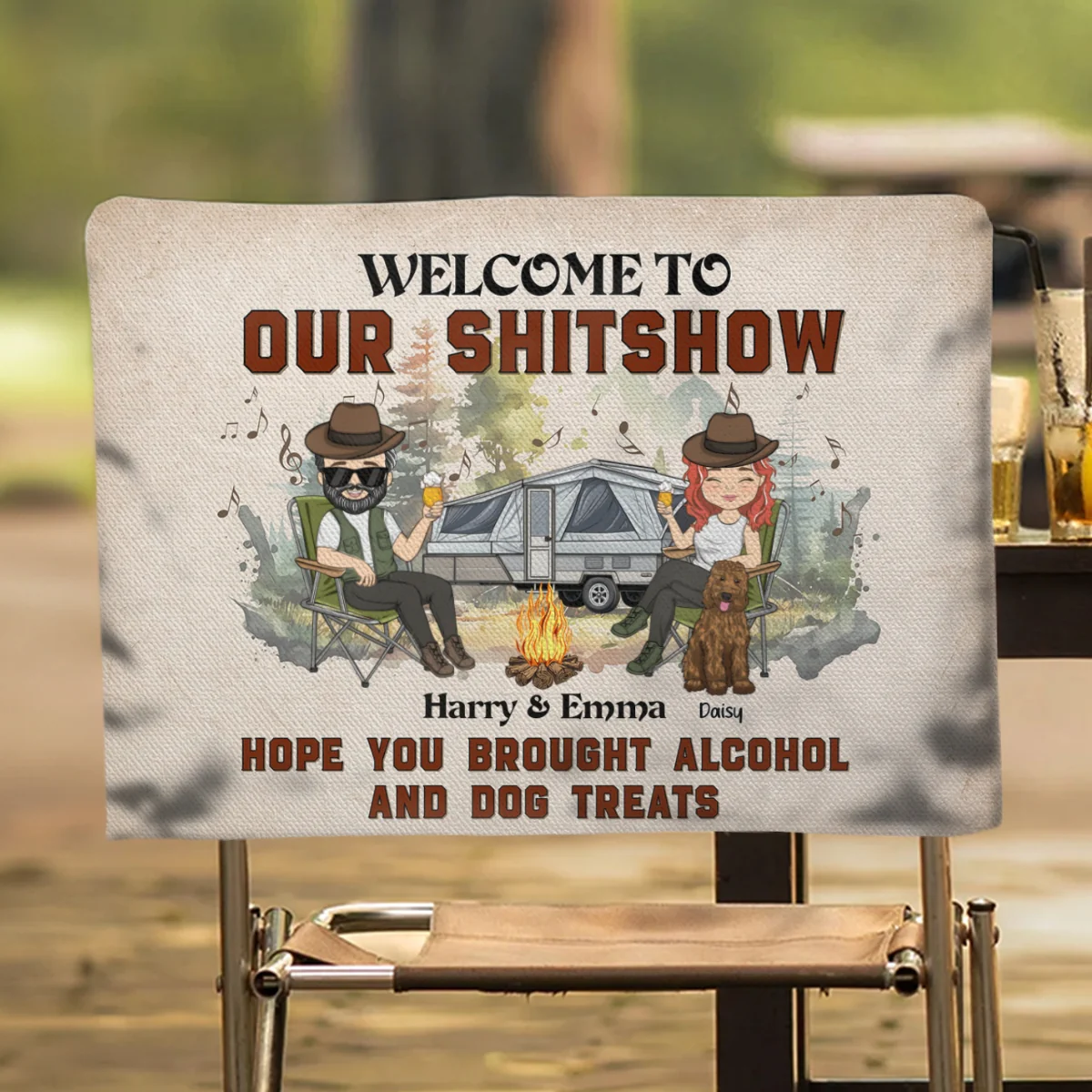 Welcome To Our Shitshow - Personalized Custom Camping Chair Cover - Image 6