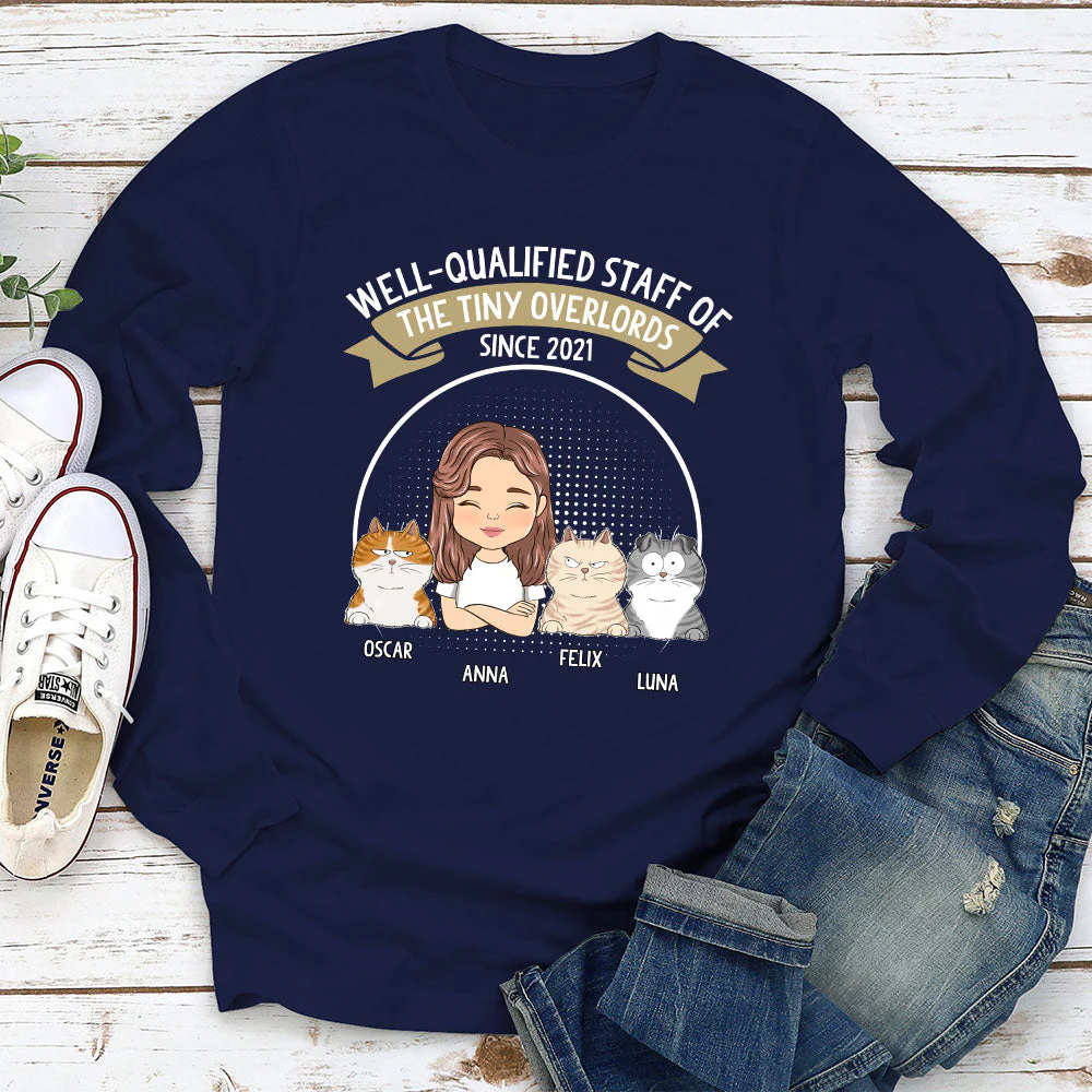 Well Qualified Cat Staff - Personalized Custom Long Sleeve T-shirt - Image 2