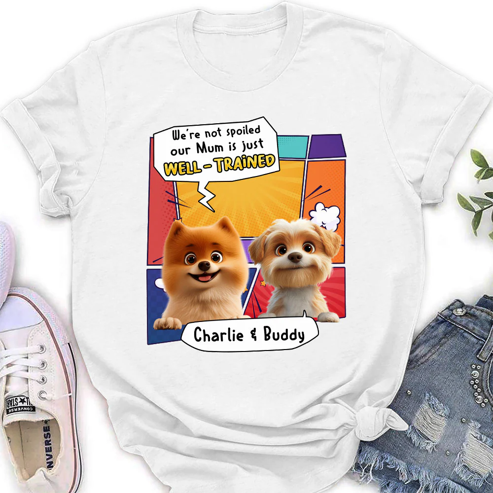 Well - Trained Dog Mom Dad - Personalized Custom Women's T-Shirt - Image 3